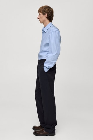 Pantalon regular-fit coton Tencel - Bleu marine