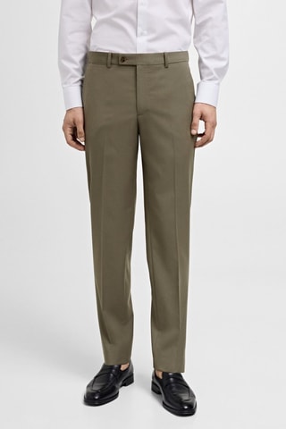 Pantalon costume slim-fit 100 % laine vierge - Vert