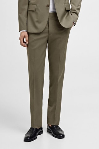Pantalon costume slim-fit 100 % laine vierge - Vert