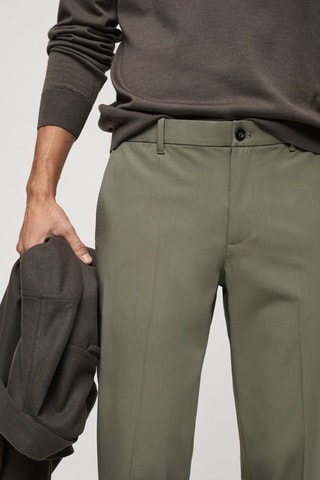 Pantalon slim-fit comfort stretch - Vert