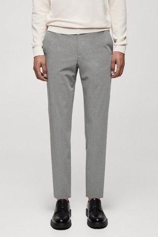 Pantalon slim-fit comfort stretch - Gris