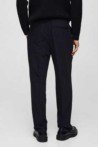 Pantalon regular-fit fluide pinces - Bleu marine