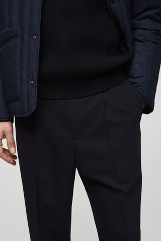 Pantalon regular-fit fluide pinces - Bleu marine