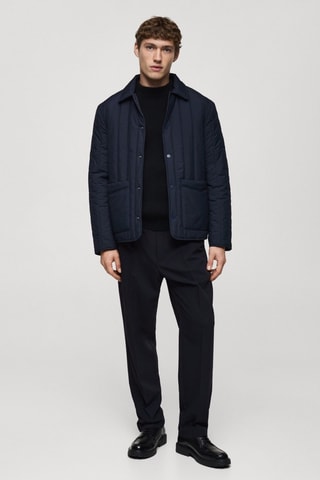 Pantalon regular-fit fluide pinces - Bleu marine