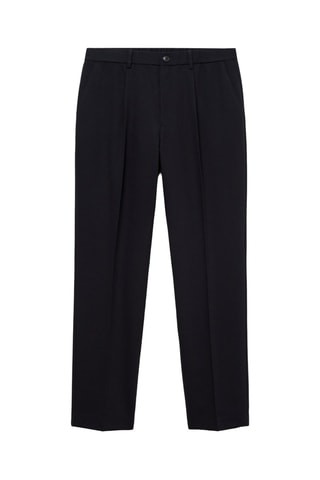 Pantalon regular-fit fluide pinces - Bleu marine