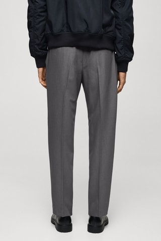 Pantalon regular-fit fluide pinces - Gris