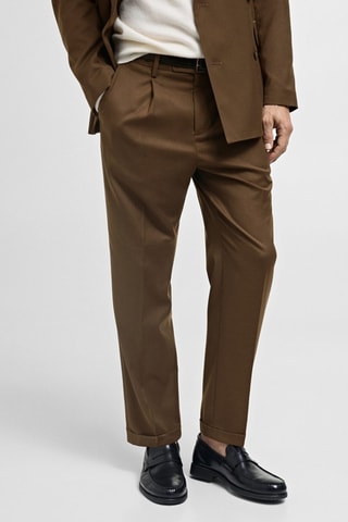Pantalon costume slim-fit - Marron
