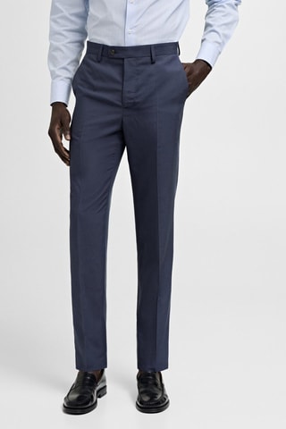 Pantalon costume slim-fit tissu comfort stretch - Bleu