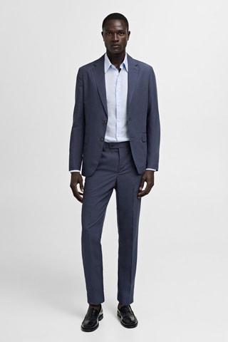 Pantalon costume slim-fit tissu comfort stretch - Bleu