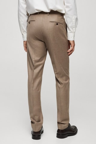 Pantalon costume flanelle 100 % laine italienne - Marron