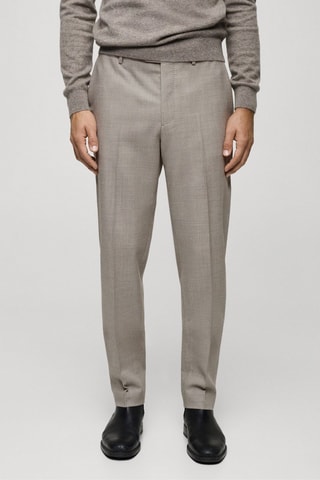 Pantalon 100 % laine vierge slim-fit - Gris