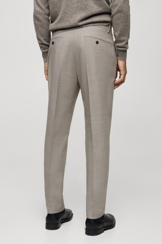 Pantalon 100 % laine vierge slim-fit - Gris