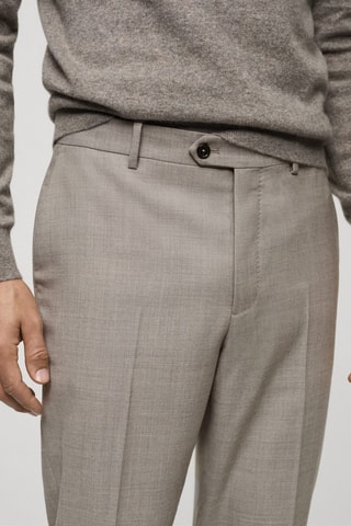 Pantalon 100 % laine vierge slim-fit - Gris