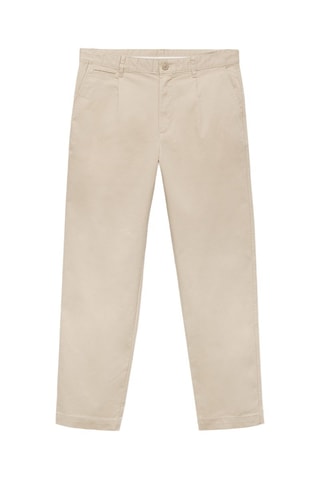Pantalon regular fit coton pinces - Sable