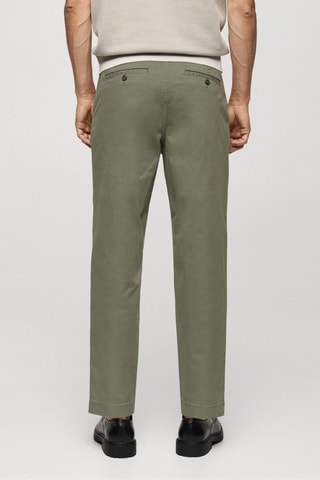 Pantalon regular fit coton pinces - Vert