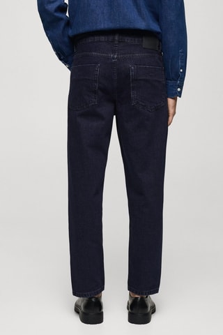 Jean relaxed-fit délavé foncé - Bleu marine