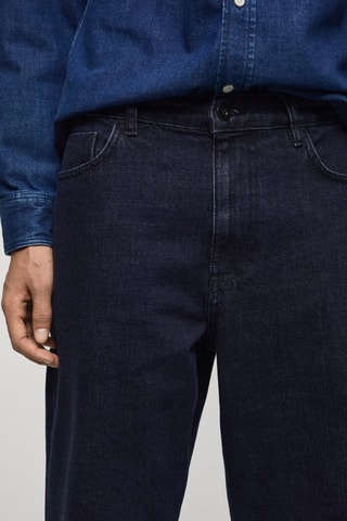 Jean relaxed-fit délavé foncé - Bleu marine