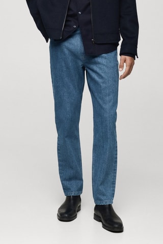 Jean slim-fit délavé moyen - Bleu