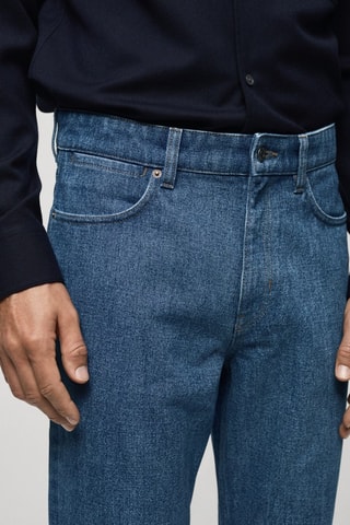 Jean slim-fit délavé moyen - Bleu