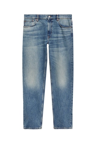 Jean straight-fit effet usé - Bleu