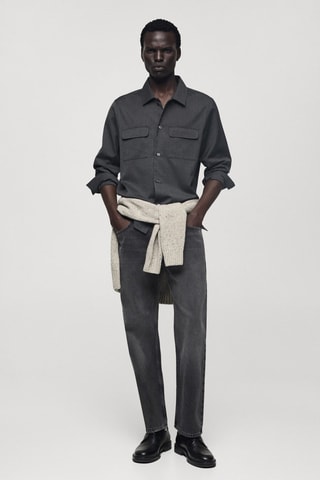 Jean straight-fit gris foncé - Gris