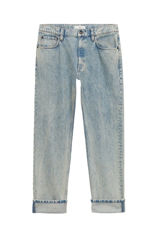 Jean straight-fit à revers - Bleu clair