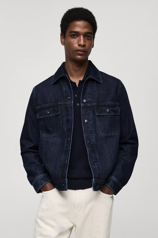 Blouson en jean poches - Bleu marine