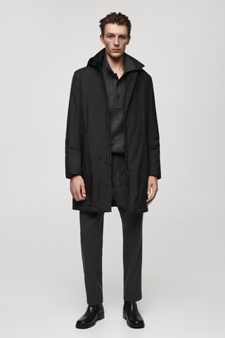 Parka matelassée résistante à l'eau - Noir