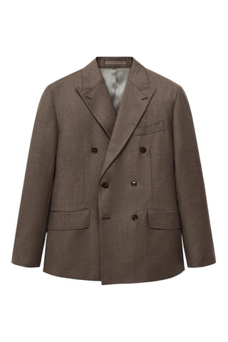 Veste costume flanelle 100 % laine italienne - Marron