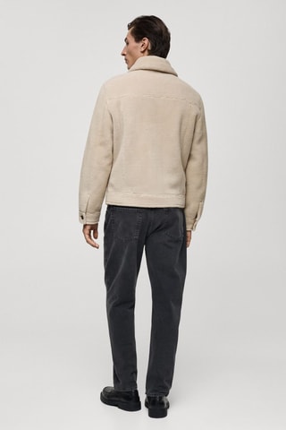 Veste moutonnée boutons regular-fit - Écru