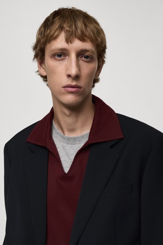 Veste costume laine mélangée regular-fit - Bleu marine