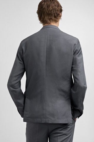 Veste costume slim-fit mélange de lin - Bleu pétrole
