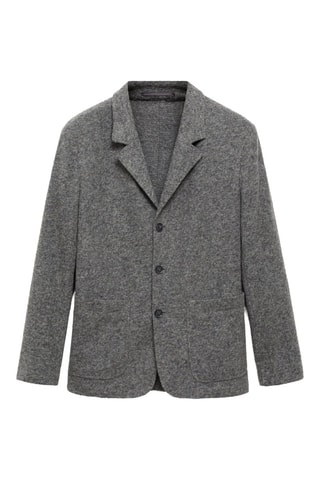 Veste slim fit laine à petits carreaux - Gris