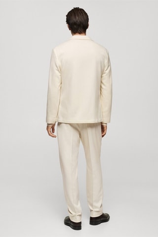 Veste costume flanelle laine italienne - Blanc