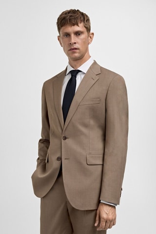Veste costume slim-fit tissu comfort stretch - Beige