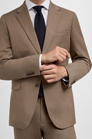 Veste costume slim-fit tissu comfort stretch - Beige