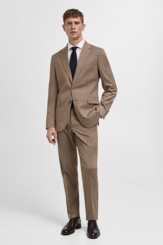 Veste costume slim-fit tissu comfort stretch - Beige