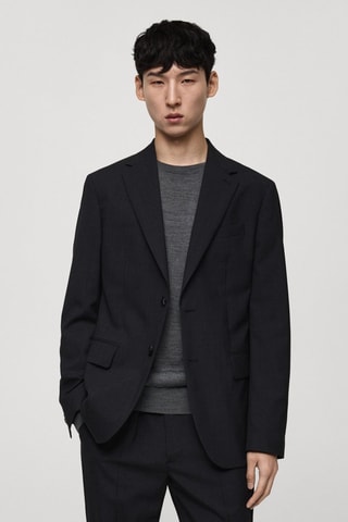 Veste costume slim-fit 100 % laine vierge - Gris