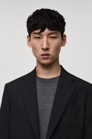 Veste costume slim-fit 100 % laine vierge - Gris