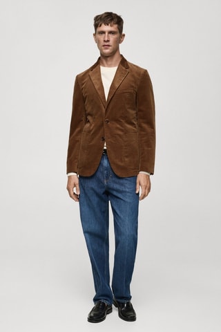 Veste slim fit velours côtelé - Marron