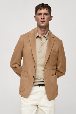 Veste laine slim-fit - Marron