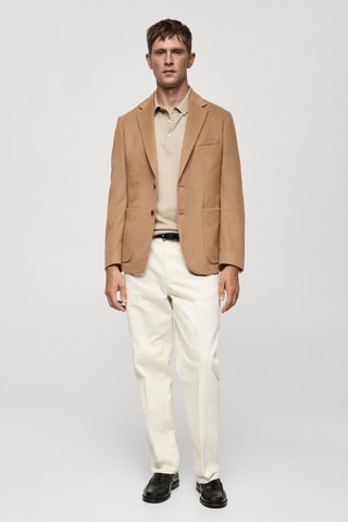 Veste laine slim-fit - Marron