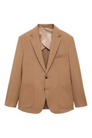 Veste laine slim-fit - Marron