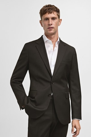 Veste costume slim-fit tissu comfort stretch - Marron