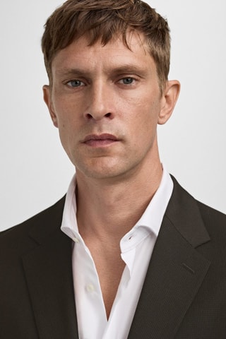 Veste costume slim-fit tissu comfort stretch - Marron