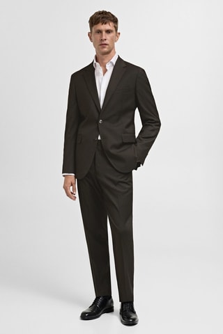 Veste costume slim-fit tissu comfort stretch - Marron