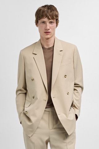 Veste costume regular-fit croisée - Beige