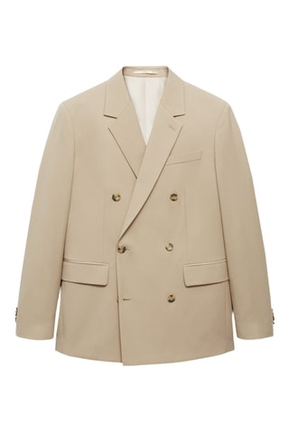 Veste costume regular-fit croisée - Beige