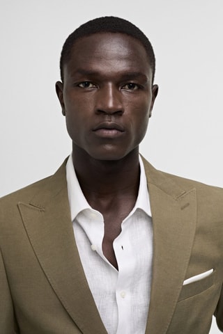 Veste costume slim-fit mélange de Tencel - Kaki