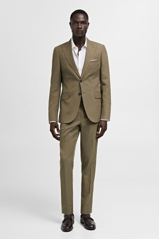 Veste costume slim-fit mélange de Tencel - Kaki